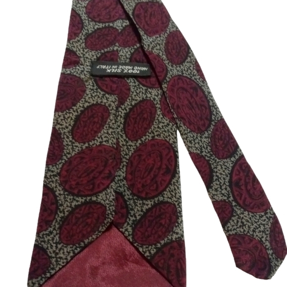 🔵BOGO FREE🔵 Vintage Necktie 100% Silk Made Handmade in Italy Medallion Tie - Picture 6 of 7